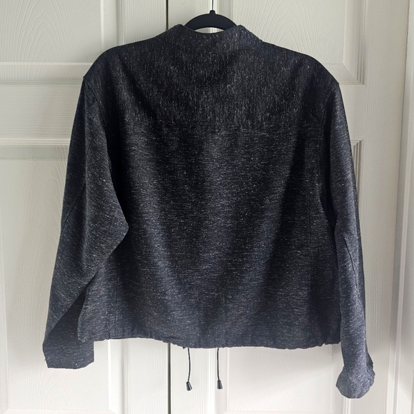 NWT Max Studio Space Dye Light Drawstring Crop Utility Jacket Black Large - Picture 11 of 15